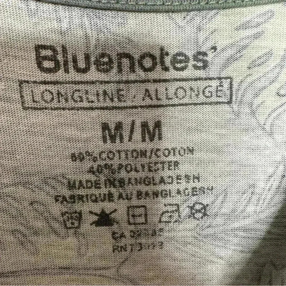 Bluenotes T-Shirt Longline Leaves Green Size Medium - Picture 8 of 16